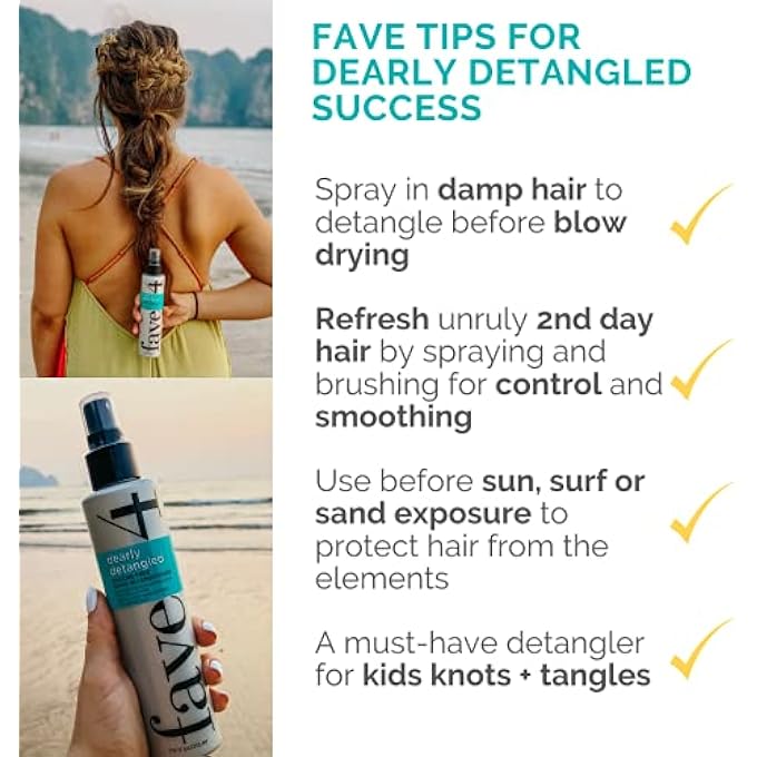 FAVE DEARLY DETANGLED LEAVE IN CONDITIONER CONDITIONING SPRAY - SULFATE FREE | PARABEN FREE | GLUTEN FREE | SILICONE FREE | CRUELTY FREE | SAFE FOR COLOR TREATED HAIR, 7.2 OZ - Image 2